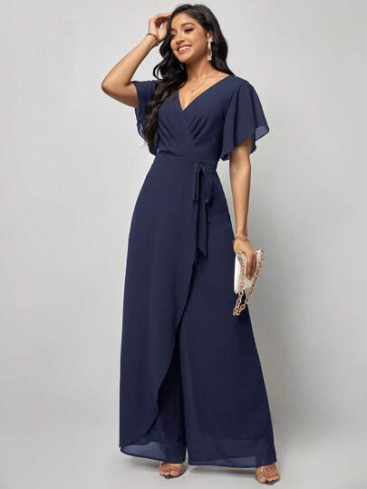 SHEIN Clasi بدسويت بساق واسع للنساء اكمام فراشة
