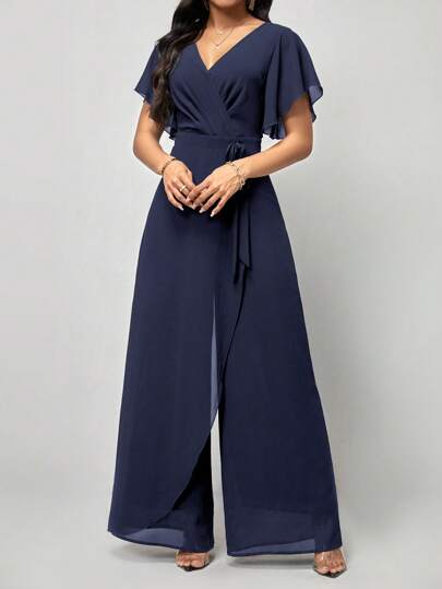 SHEIN Clasi بدسويت بساق واسع للنساء اكمام فراشة
