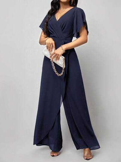 SHEIN Clasi بدسويت بساق واسع للنساء اكمام فراشة
