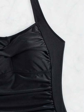 SHEIN Swim ملابس السباحة النسائية قطعة واحدة الرسن