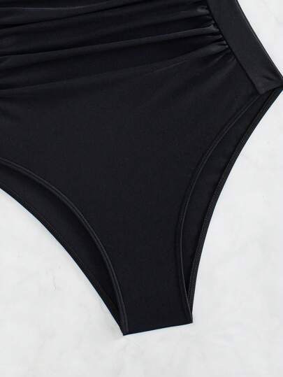 SHEIN Swim ملابس السباحة النسائية قطعة واحدة الرسن