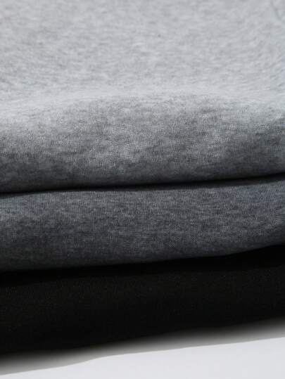 SHEIN LUNE طقم كاجوال للنساء يتكون من هودي بنسيج فرو وبنطال مطرز بسحاب الخصر وأساور