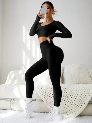 Sport Studio طقم لياقة متماسك أحادي اللون للنساء