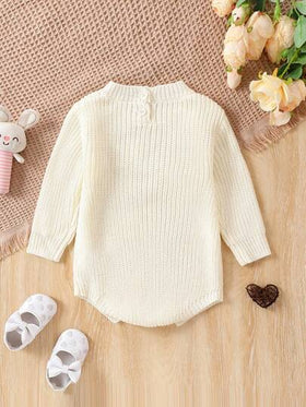 SHEIN Vintaside Kids جمبسوت محبوك ومطرز للفتيات الصغيرات