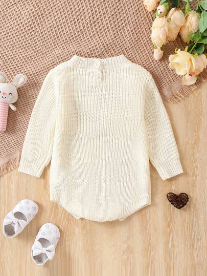 SHEIN Vintaside Kids جمبسوت محبوك ومطرز للفتيات الصغيرات
