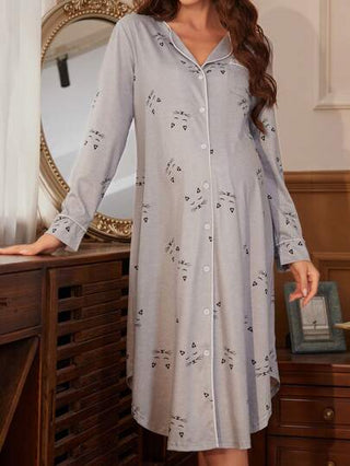 Shein Underwear&Sleepwear Maternity بيجاما حمل بنمط كرتوني للأم