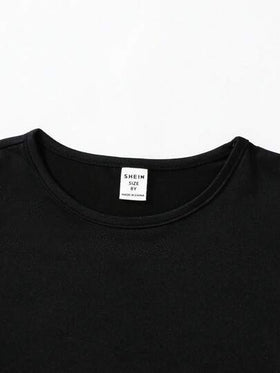 SHEIN Vintaside Kids 6 قطع/مجموعة من تي شيرت وبنطلون رياضي كاجوال للفتيات، متعدد الألوان