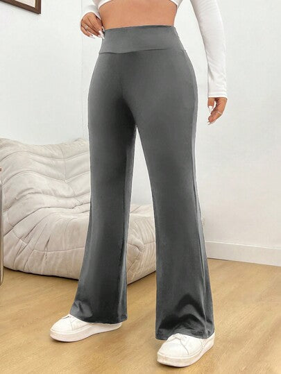 EZwear سروال نسائي مضلع منتفخ الخصر بالاضافة إلى المقاس الكبير