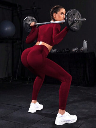SHEIN Sport Studio زي رياضي متكامل وناعم عالي المرونة لتمارين سنة الصين الجديدة المرأة, طقم تدريب للنساء