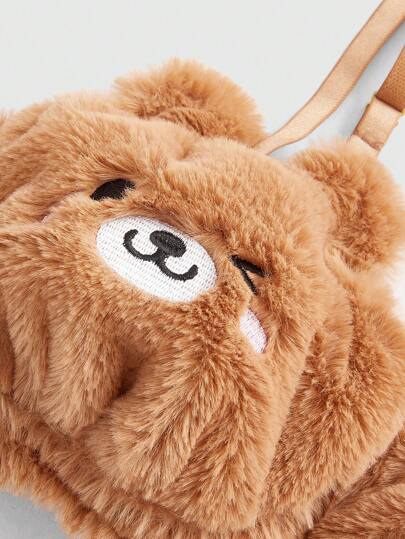 ROMWE Kawaii مجموعة سلكية من صدريات دعامة الخرز المطرزة على شكل دبدوب فرو ، كاواييي