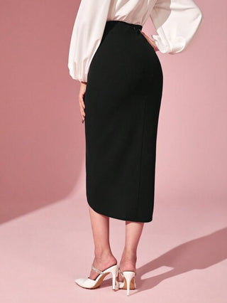 Modelyn تنورة نسائية ملتفة مجمعة