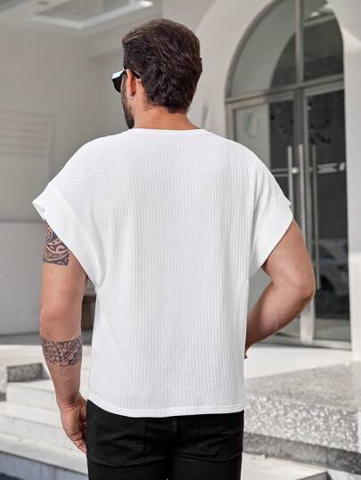 Manfinity LEGND تي شيرت تي شيرت قصير الأكمام سادة أساسي للعطلات