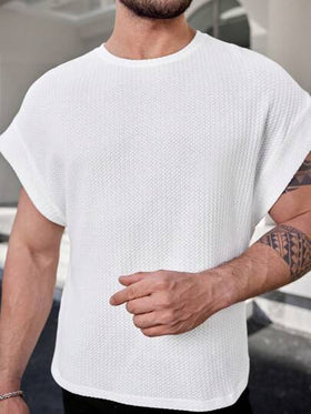 Manfinity LEGND تي شيرت تي شيرت قصير الأكمام سادة أساسي للعطلات