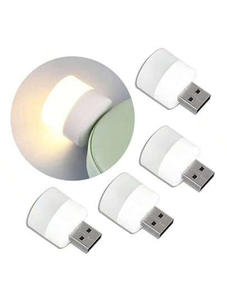 مصباح ليلي بوصلة Mini Usb يو اس بي 10 قطع بإضاءة دافئة بيضاء و حماية للعين عند قراءة الكتب، مصباح ليلي بلوج يو اس بي للحاسوب والهاتف المحمول للشحن، مصباح ليلي بقيادة ليد