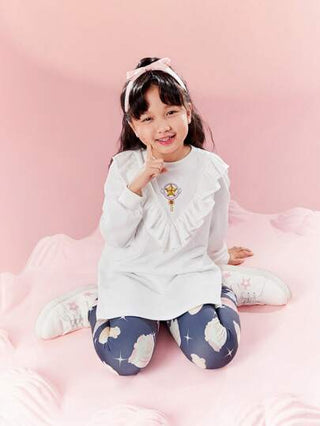 girls-sets CARDCAPTOR SAKURA |  قميص تي شيرت بحواف تطريزات قصيرة وبنطلون لفتاة مراهقة