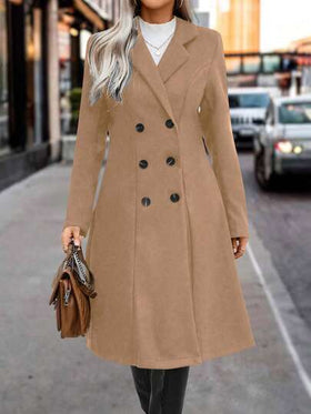 SHEIN Clasi معطف خندقي مزدوج الصدر بياقة على الأكتاف