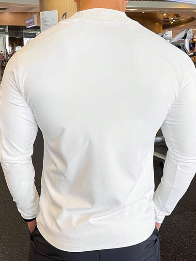 Manfinity Fitness جاكيت رياضية رجالية بسحاب كاملة، بتصميم الصديق، لون سادة، جاكيت رياضية طويلة الأكمام للركض والتمارين الرياضية، جاكيت رياضية خريفية قابلة للتنفس