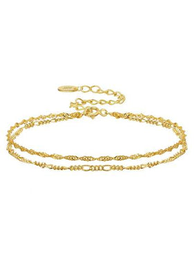 ORSA JEWELS سوار سلسلة مزدوجة من الفضة الاسترلينية الأصلية 925 ، سلسلة يد للنساء مكتشفة ، مجوهرات مصقولة للإنهاء ، هدية لعيد الميلاد ، والذكرى السنوية ، والزفاف ، وحفلة العطلات