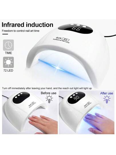 LIMEGIRL مصباح مانيكير Uv/led 2 في 1 Uv Led لتجفيف أظافر الجيل الذي يعمل بتقنية Uv بعرض شاشة Lcd وكاشف حركة اليدين