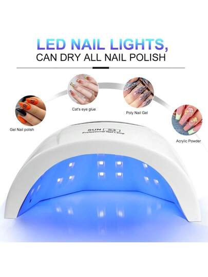 LIMEGIRL مصباح مانيكير Uv/led 2 في 1 Uv Led لتجفيف أظافر الجيل الذي يعمل بتقنية Uv بعرض شاشة Lcd وكاشف حركة اليدين