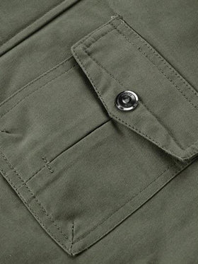 Manfinity Homme معطف شتوي رجالي فضفاض بأكمام طويلة وقلنسوة مبطن حراريًا مع جيوب بغطاء وخصر بسحاب، للخريف