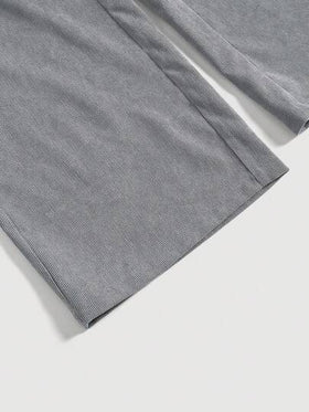 SHEIN MOD بنطال واسع النطاق مزين بجيوب من لون واحد للنساء ، ملابس رمضان