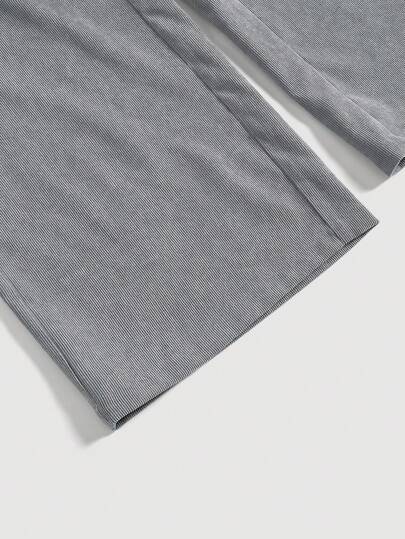 SHEIN MOD بنطال واسع النطاق مزين بجيوب من لون واحد للنساء ، ملابس رمضان