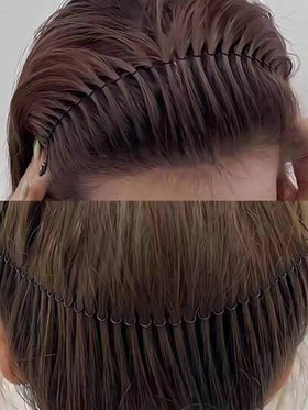 مشط دائري بموجات دائرية بشكل قلب زهري بسيط ولطيف، أداة تصفيف الشعر بلون صلب، وملحقات تصفيف الشعر لتزيينه.