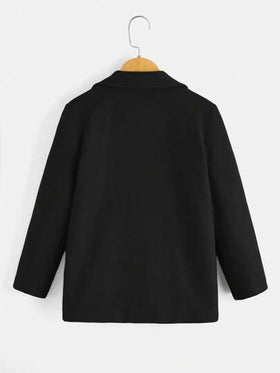 SHEIN جاكيت رسمية كاجوال ذات لون واحد للأولاد المراهقين، بطراز بريطاني