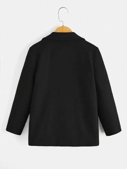 SHEIN جاكيت رسمية كاجوال ذات لون واحد للأولاد المراهقين، بطراز بريطاني