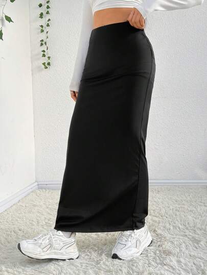 EZwear تنورة بتصميم حورية البحر بلون خالص