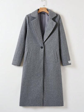SHEIN EZwear معطف صوفي مربع النمط للنساء مع بطانة ذات نمط حرفي في فصل الخريف/الشتاء
