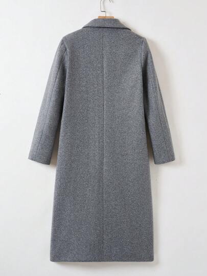 SHEIN EZwear معطف صوفي مربع النمط للنساء مع بطانة ذات نمط حرفي في فصل الخريف/الشتاء