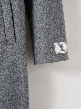 SHEIN EZwear معطف صوفي مربع النمط للنساء مع بطانة ذات نمط حرفي في فصل الخريف/الشتاء