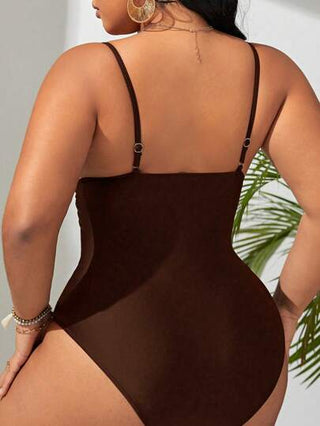 SHEIN Swim Curve بدلة سباحة نسائية بكامي واحد مقاس كبير مناسبة للشاطئ في الصيف