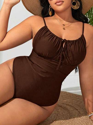 SHEIN Swim Curve بدلة سباحة نسائية بكامي واحد مقاس كبير مناسبة للشاطئ في الصيف