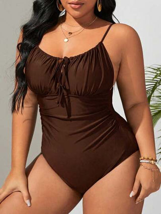 SHEIN Swim Curve بدلة سباحة نسائية بكامي واحد مقاس كبير مناسبة للشاطئ في الصيف