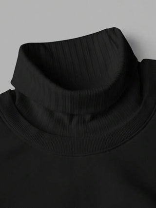 SHEIN Explorewe سويت شيرت رجالي برقبة عالية وأكمام طويلة