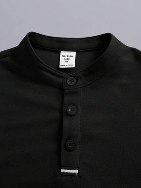 SHEIN قميص بولو بأكمام قصيرة ذو لون أحادي للفتيان المراهقين