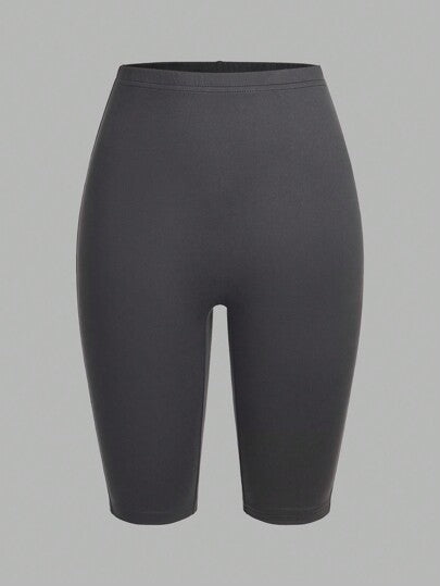 EZwear سروال ضيق قصير بلون سادة مناسب للصيف