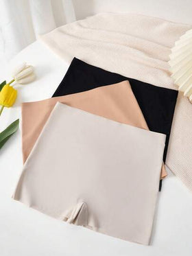 SHEIN 3 قطع مجموعة شورتات صلبة مضادة للتعرض للنساء