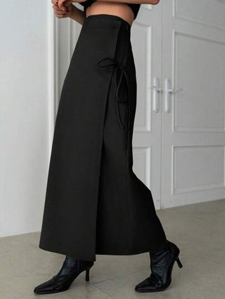 Dazy Designer تنورة طويلة بعقدة جانبية للنساء