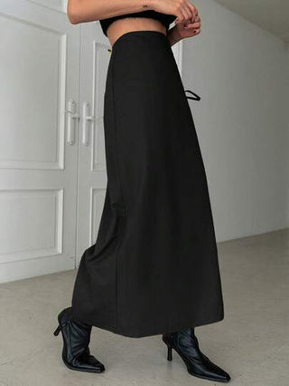 Dazy Designer تنورة طويلة بعقدة جانبية للنساء