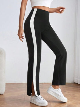 SHEIN PETITE بنطلون مع خطوط جانبية متباينة، ملابس رمضان