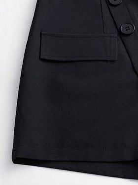 SHEIN Clasi واسعة الخصر السراويل الصلبة اللون