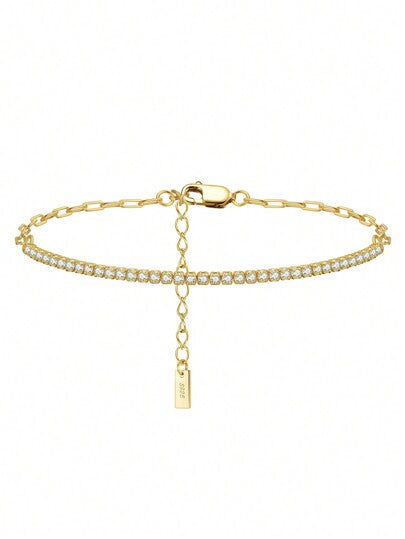ORSA JEWELS سوار تنس نصف فضة كاملة الأصالة عيار 925 وسلسلة يد من الكوبيكي بدرجة 4a للنساء الرائعات أفضل هدية للعيد الزواج الخطوبة والمجوهرات العرائس