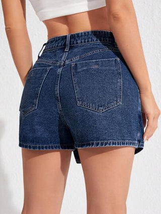EZwear تنورة ملفوفة من الدنيم مع جيوب قطرية