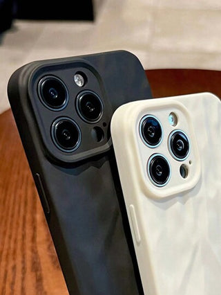 قطعة واحدة غطاء هاتف بتصميم موجات المياء الملمس الناعم والباهت متوافق مع هاتف iPhone