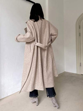 Dazy Designer معطف طويل كاجوال للنساء ذو ياقة مقلوبة وأكمام طويلة وأزرار مزدوجة، معطف نسائي للخريف والشتاء