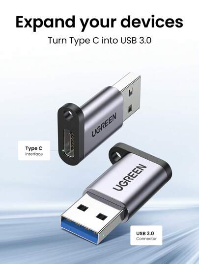 UGREEN محول يو جرين من USB A 3.0 ذكر إلى USB 3.1 نوع C أنثى